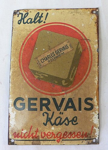 Werbeplakette um 1950